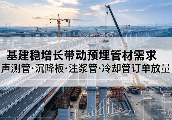 彝良基建稳增长带动预埋监测管材需求，声测管、沉降板、注浆管订单持续放量